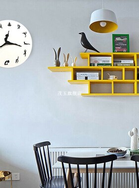 30CM Indoor Yoga Pattern Silent Wall Clock Quiet Living Room