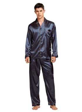 Tony&Candice Men's Stain Silk Pajama Set Men Pajamas