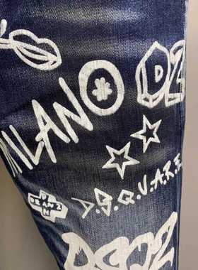2022 New Dsquared2 Men's Fashion Washed, Worn, Rippe