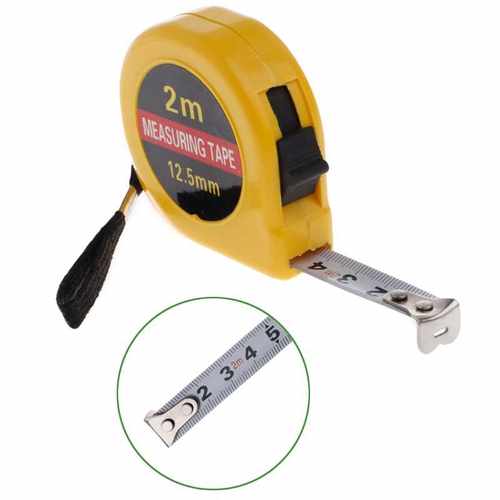 Multifunction Yellow Case 2 Meter Mini Pocket Tape Ruler Mea-图0