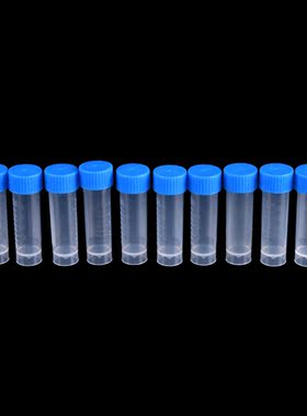 10 Pcs 5ml Chemistry Test Tubes With Caps Plastic Sample Bot