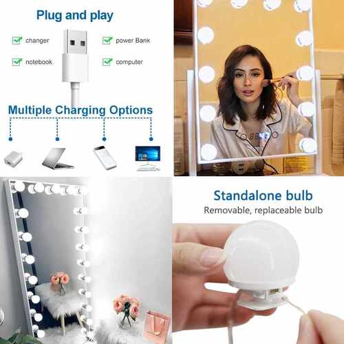 14 Detachable Bulbs LED Professional Makeup Mirror Light USB - 图3