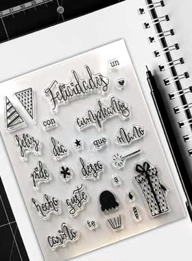 Spanish Silicone Clear Seal Stamp DIY Scrapbooking Embossing
