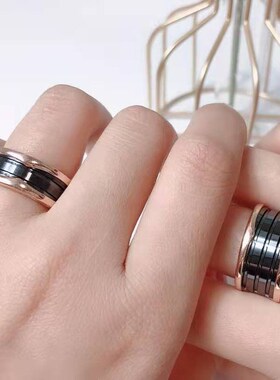 Luxury fashion brand bv classic spring ring couple ceramic m