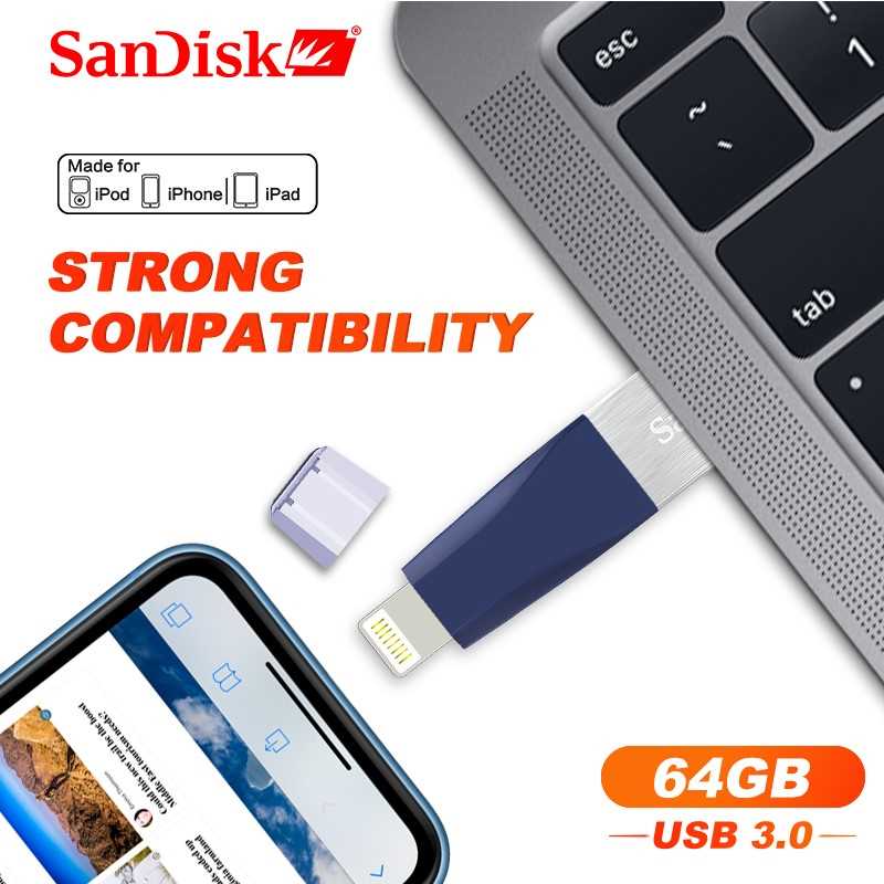 Sandisk iXPAND USB 3.0 OTG Flash Drive 64GB 256GB Lightni - 图3