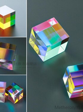 *Optical Prism Lens Six-Sided Bright Light Cube Stained Glas