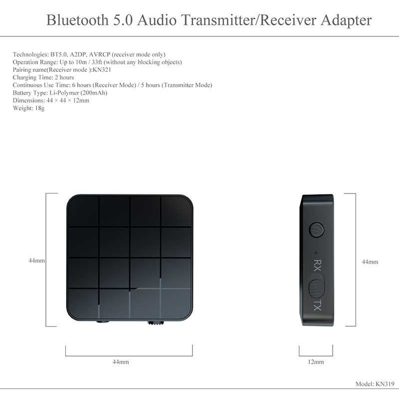 Bluetooth 5.0 Audio Receiver Transmitter 2 IN 1 3.5mm AUX Ja - 图3