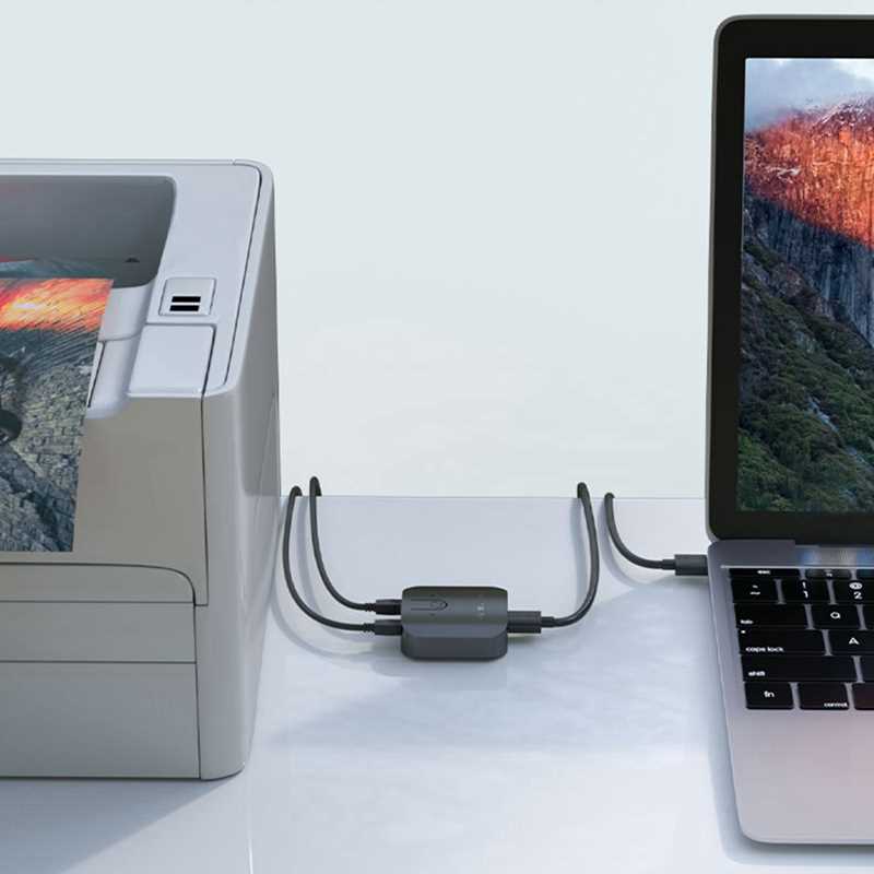 ACASIS USB.0 Computer Printer Office Sharer 2-Port KVM Swit - 图3