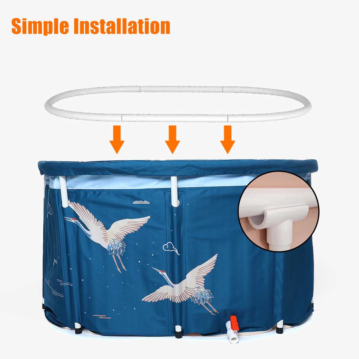 Bath Sauna Adult Folding Bathtub Bath Barrel Household Large - 图0