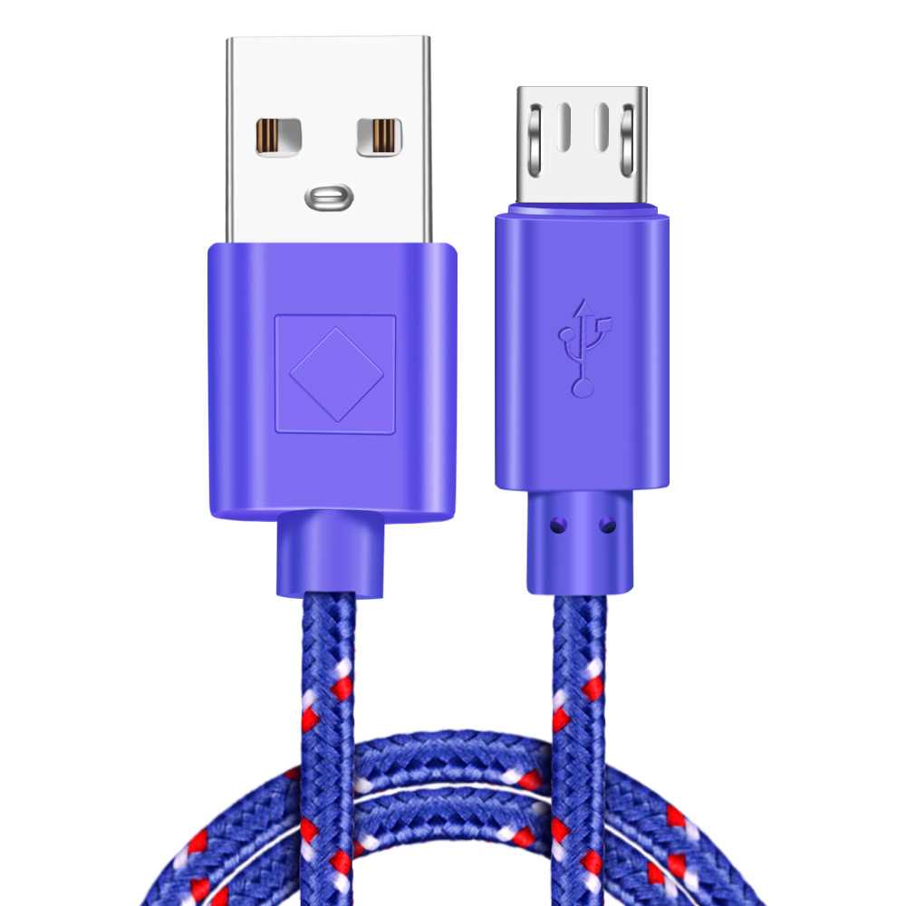 Micro USB Cable 1m 2m 3m Nylon Braided Data Sync USB Charger - 图0