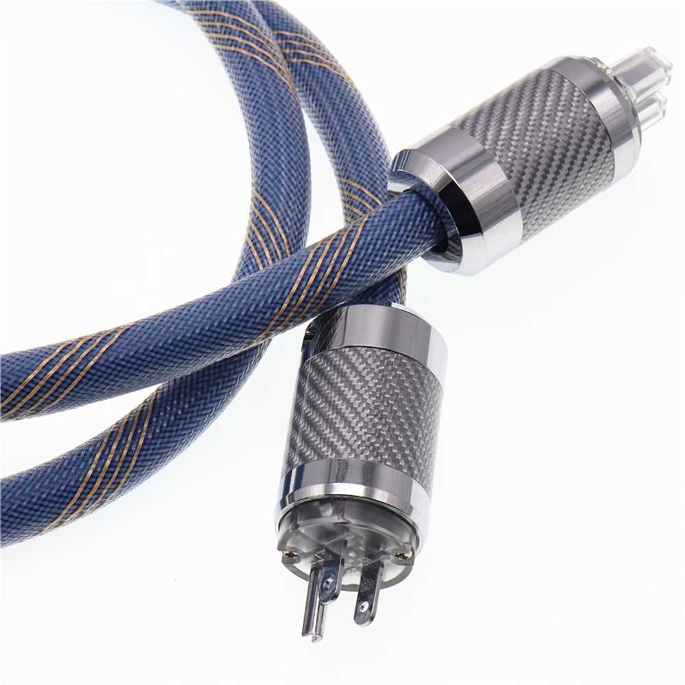 Pcs SPX-28 5N OCC copper Silver palted AC Power cable with c - 图0