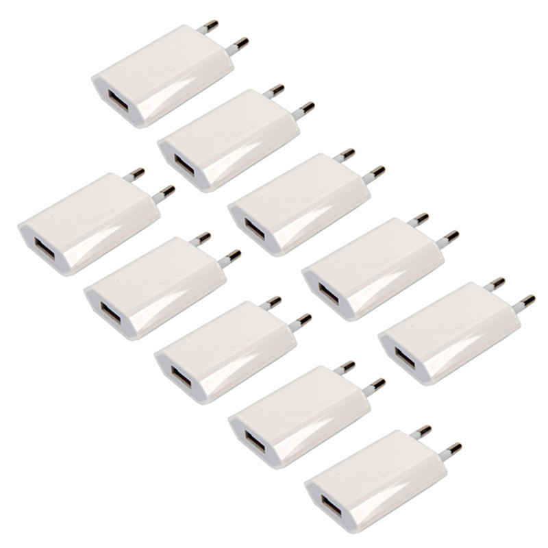 10PCS EU Plug USB Charger Phone Adapter charging for apple i-图0