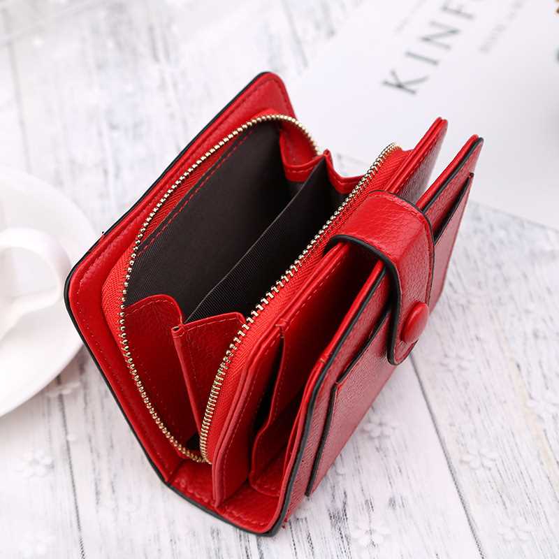 Women Wallets 2022 New Luxury Brand Red Black Small Mini Coi - 图0