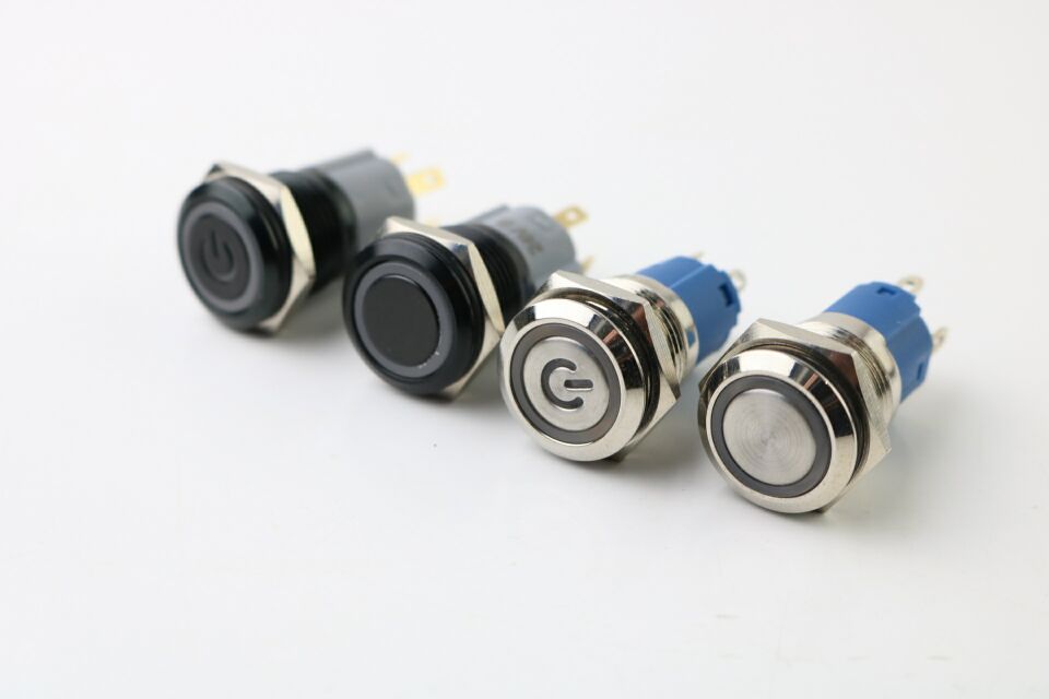 LED 16mm Waterproof Metal Push Button Switch maintained met-图3