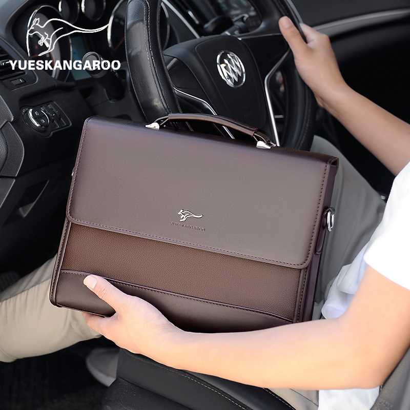 Male Handbags Pu Leather Men's Tote Briefcase Busine - 图2