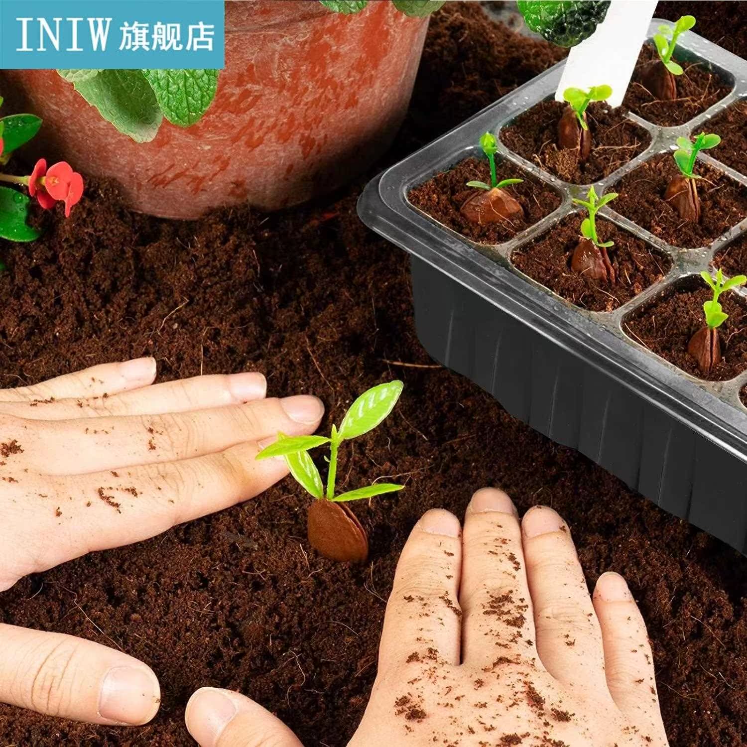 10 Pack Seed Starter Trays 12-Cell Seedling Box with Humidit - 图3