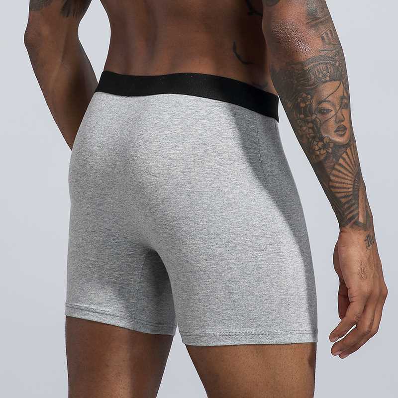 Cotton Men's Panties Underwear Boxer Shorts Long Leg Com - 图1