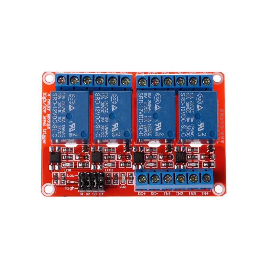 12 V 4 Channel Relay Module with Optocoupler Isolation Suppo - 图0