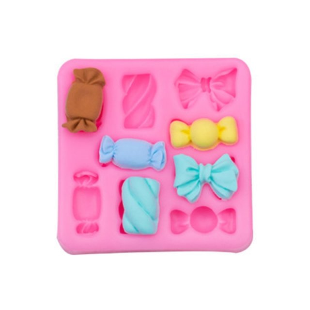 Bowknot Cndy Shped Silicone Mold Chocolte Fondnt Cndy M-图2