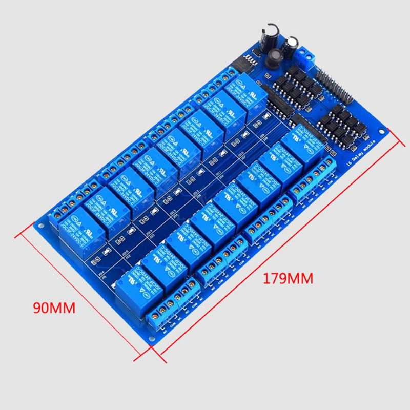 16 Channel Relay Shield Module With Optocoupler LM2576 Micro - 图0