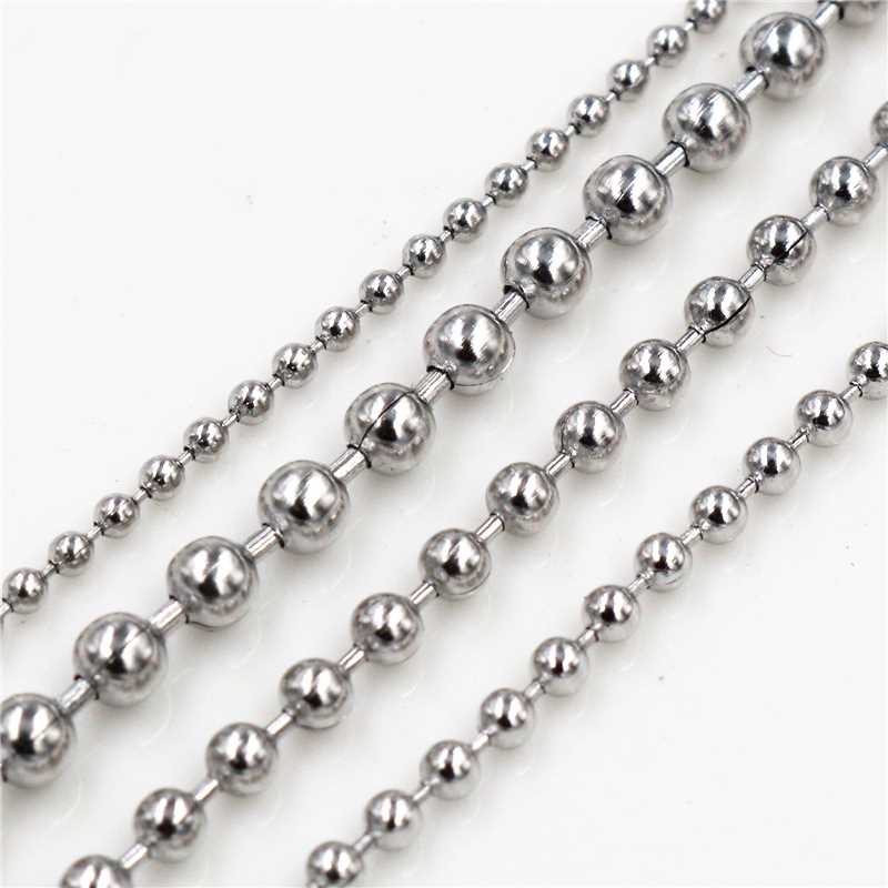 5 Meters/Lot 1.5/2.0/2.4/3.0mm Beed Ball Stainless Steel B - 图0