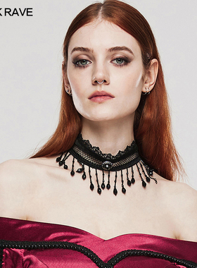 珍珠流苏网格项链朋克