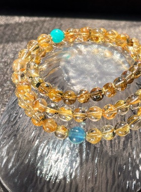 金发晶珠串多圈手链水晶首饰原创