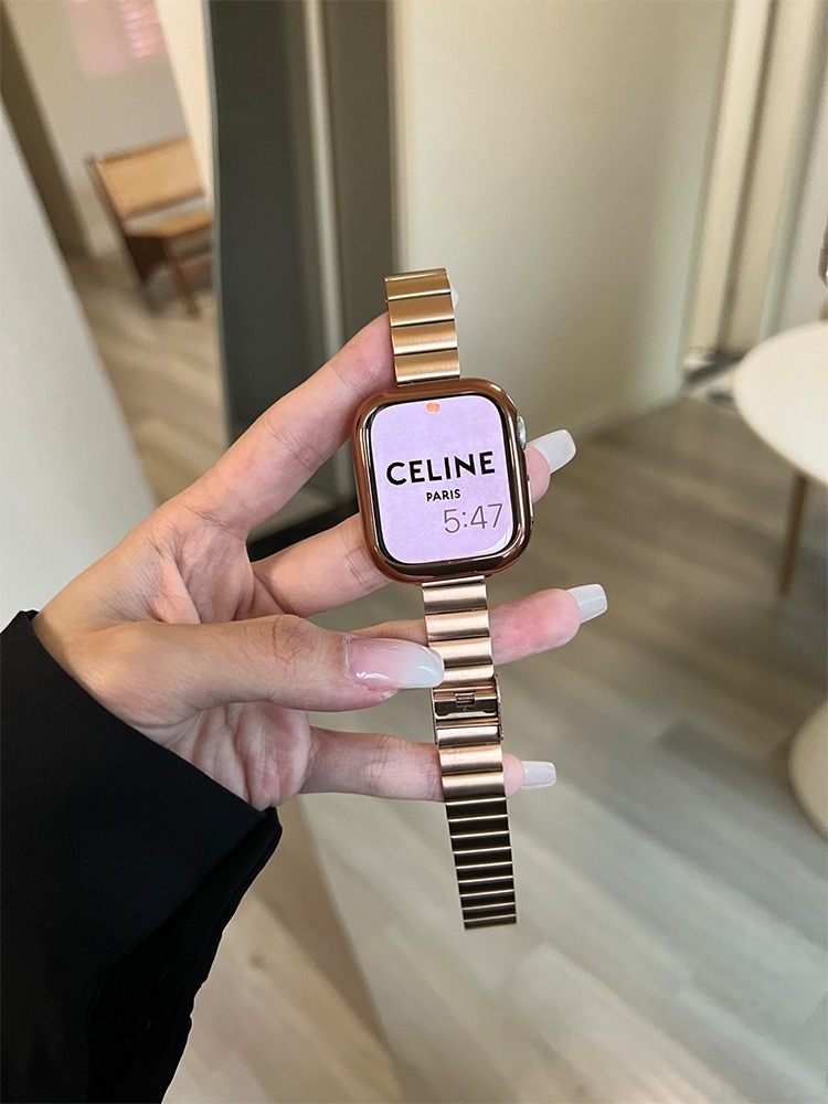 适用S9苹果手表S7表带不锈钢applewatch细款金属钢带iwatchSE男女-图3