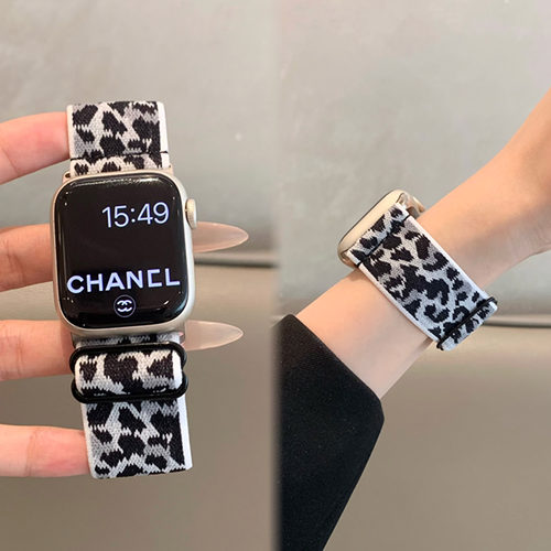 适用苹果手表iwatch10表带弹力编织豹纹回环applewatch98运动舒适 - 图1