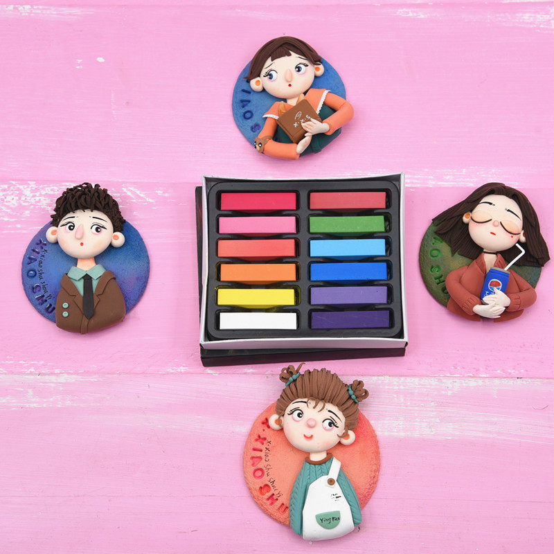 diy粘土冰箱贴色粉笔 超轻粘土黏土人偶软陶食玩上妆腮红服饰专用,淘宝优惠券,粉丝福利购,淘宝优惠卷