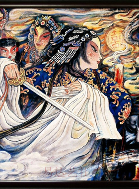 景德镇瓷板画 戏剧人物 京剧人物 白蛇传 瓷画 挂屏 挂画 陶瓷画