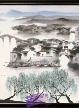 高级中式风会所瓷板画