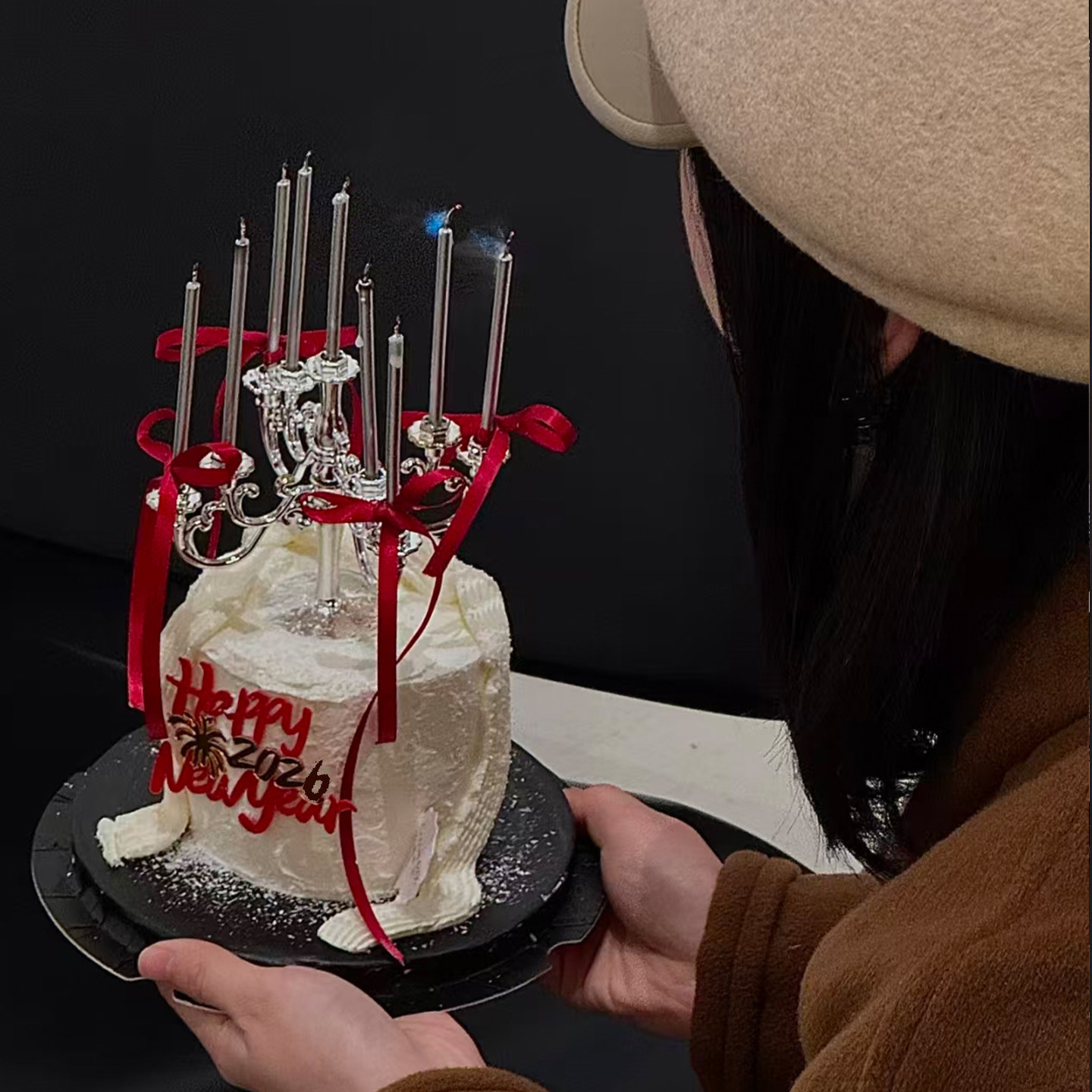 2026新年跨年元旦氛围感复古烛台蛋糕装饰数字英文亚克力DIY丝带,淘宝优惠券,粉丝福利购,淘宝优惠卷