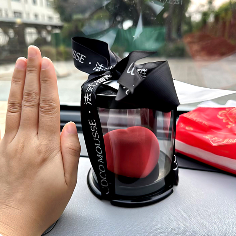 浪漫2.14情人节法式爱心慕斯礼盒蛋糕装饰情侣纪念日戒指盒甜品盒