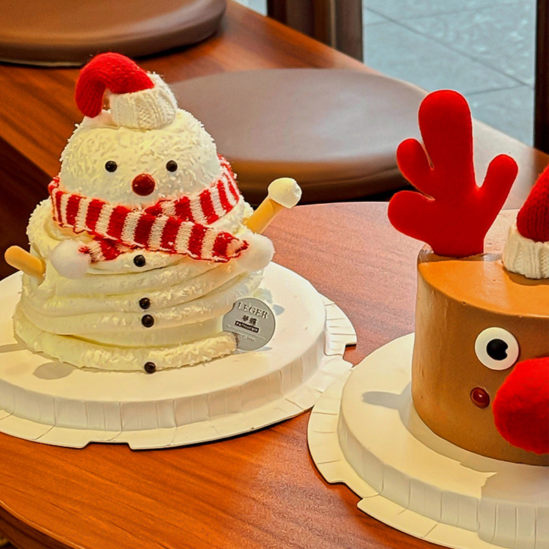 2024圣诞节可爱围巾雪人麋鹿蛋糕装饰毛线圣诞帽红色鹿角造型插件,淘宝优惠券,粉丝福利购,淘宝优惠卷