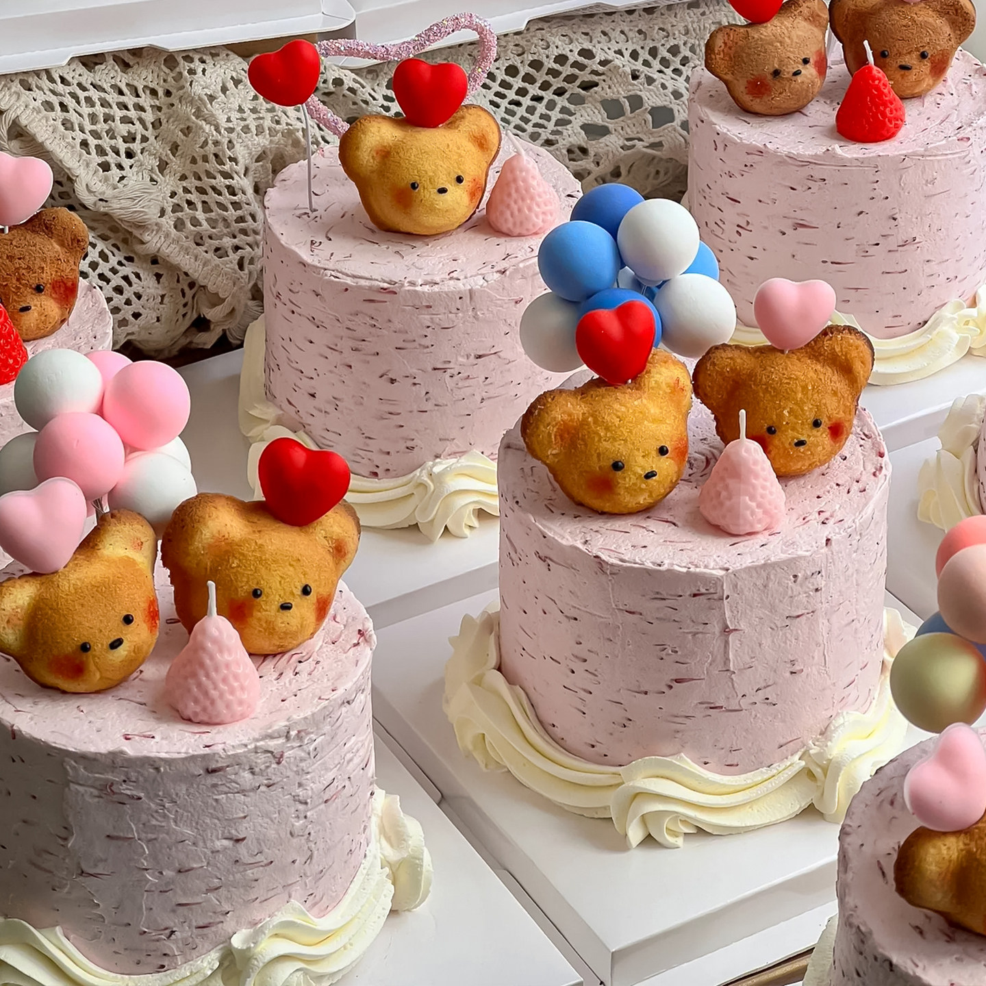 浪漫520情人节4寸杨梅荔枝蛋糕装饰玛德琳小熊迷你帽皇冠爱心插件,淘宝优惠券,粉丝福利购,淘宝优惠卷