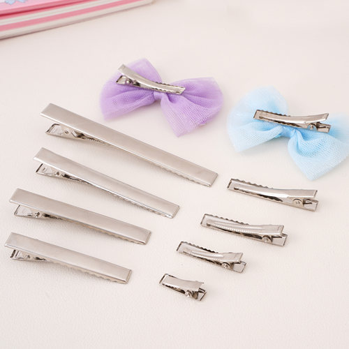 简约方夹鸭嘴夹diy手工带齿细窄加厚弹簧夹铁质发夹饰品材料配件 - 图2