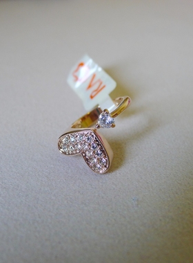 76C-17开口微调16.5号镶钻爱心女士戒指内径1.65CM