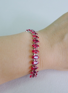 绿 长19.5CM红色多切面仿水晶立体菱形个性百搭 手链