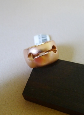 75A-7小号16、17号玫瑰金色块状男女通用戒指内径1.6、1.7CM挺重