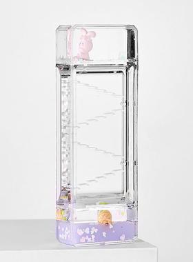 冰淇淋草莓兔阶梯油滴创意卡通风入油桌面装饰沙漏大摆件解压神器