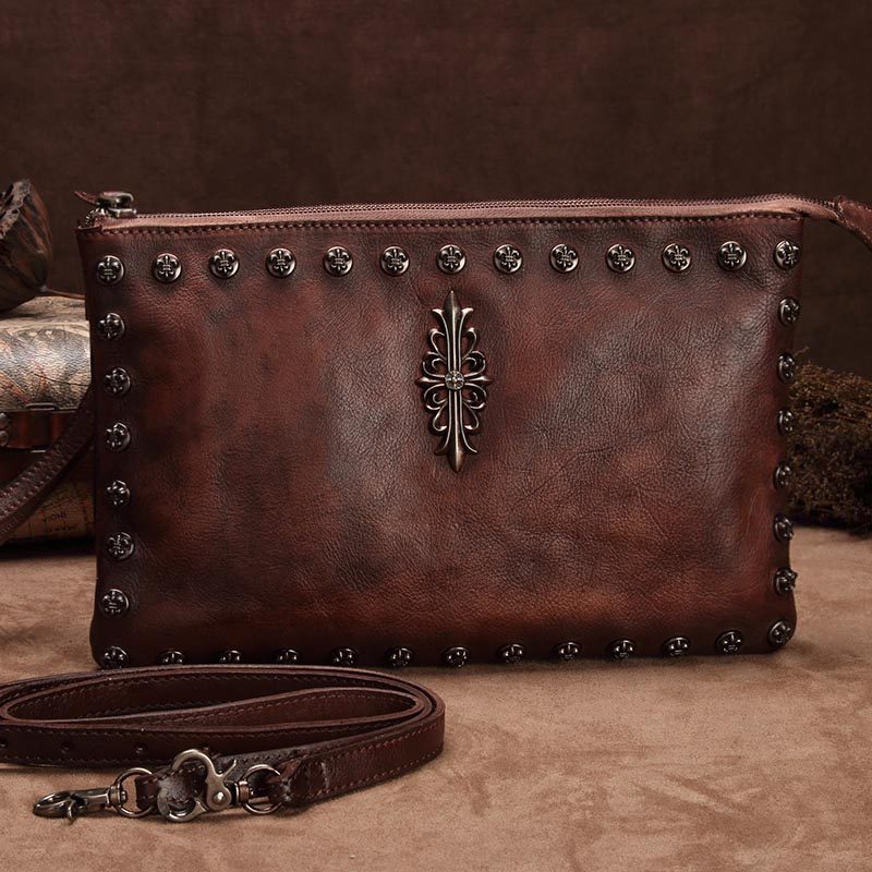 男士手工皮包头层牛皮手抓包斜挎包 古时袋男士包袋