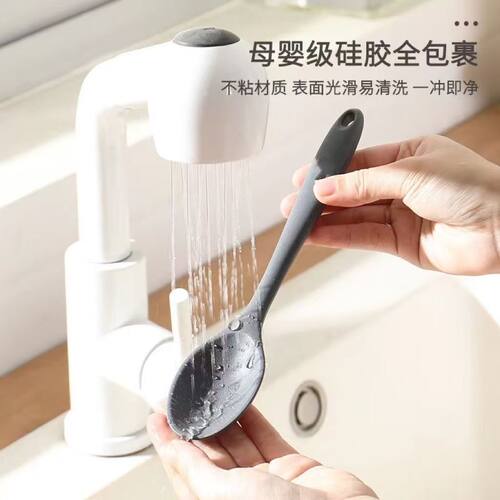 食品级硅胶勺子辅食勺儿童喝汤勺耐高温调羹勺汤匙汤家用搅拌勺子 - 图2