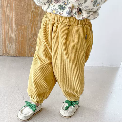 Демисезонные вельветовые однотонные детские штаны для мальчиков