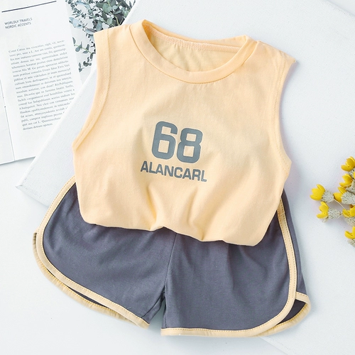 Летний модный комплект, тонкая милая майка без рукавов, шорты, 2022 года