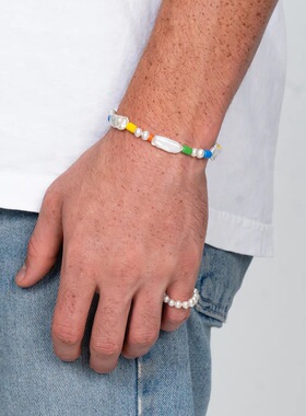 夏季多巴胺出口余AN复古少女天然淡水彩色串珠珍珠项链女锁骨链