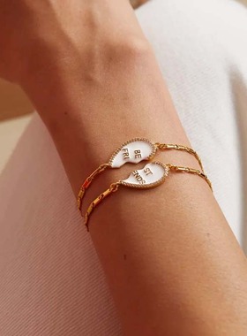 铜锆真金电镀 官同款挪威CH小熊bff best friends 滴油 手链