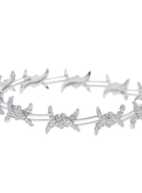 中性朋克bangle小众ins不规则出口余荆棘镶钻设计感手链满钻手镯