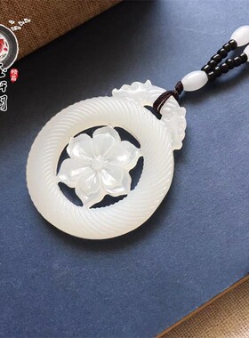 男女天然阿富汗镂空雕刻花开富贵