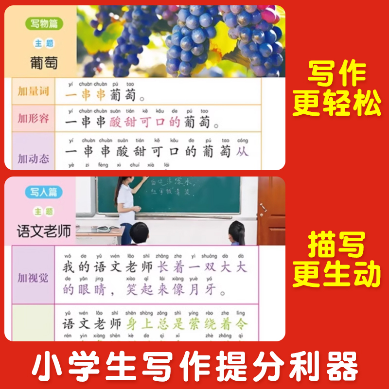 小学语文扩句法五感法写作文每日晨读美文一看就会小学生看图写话一二年级优美句子积累大全作文仿写书好词好句好段三四五六上下册-图1